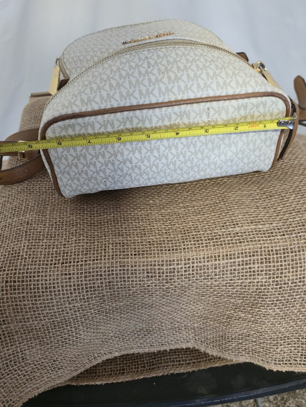 Michael Kors Cream/Beige Logo Mini Backpack - Picture 6 of 14